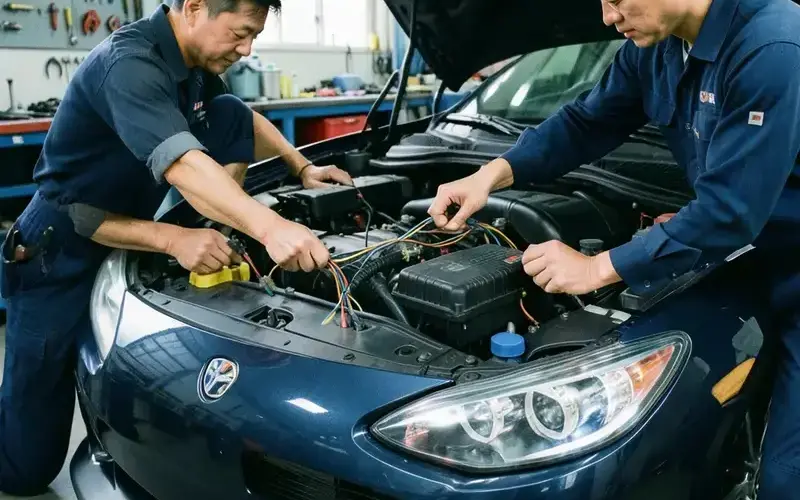 LEDヘッドライト装着作業